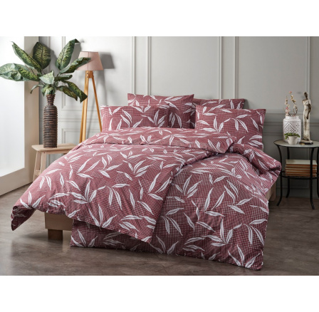 Povlečení bavlna 140x200, 70x90cm Patrik red nitěný knoflík