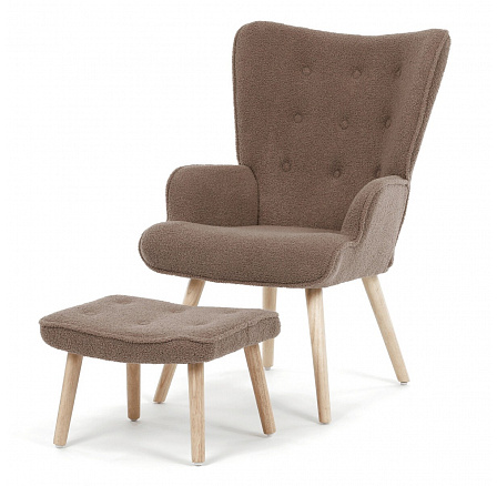 Relaxační křeslo, hnědá, látka bouclé, AK-319 BR2 Relaxační křeslo, hnědá, látka bouclé, AK-319 BR2