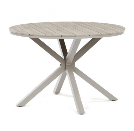 Zahradní stůl 110x110cm, hliník, polywood, béžová, AZT-S1430 CRM