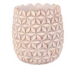 Váza betonová - květinová mozaika, světle šedá