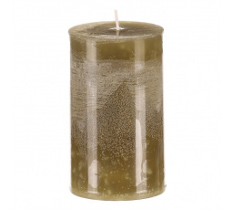 Svíčka sloupcovitá nižší - parafínový vosk, bez vůně, zelená