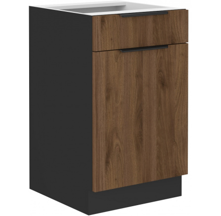 Dolní skřínka MONZA - 50 D 1F 1S BB, Černá mat/Ořech