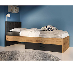 Postel COLT 10 90x200 cm, dub Craft zlatý / černá