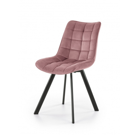 Jídelní židle K332 VELVET, Růžový Bluvel 52/Černá