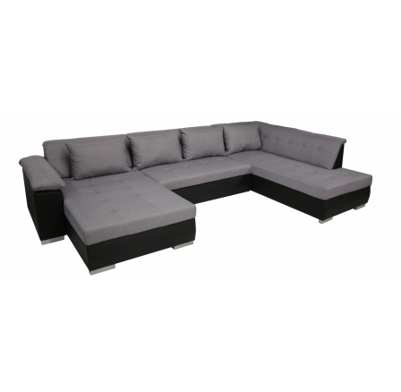 LEMONKA (LEMON)- Pravá sedací souprava eco černá EK14/ Malmo 90 sv.šedá  (KA) - kolekce "D" (Z)***SUPERAKCE DO VYPRODÁNÍ