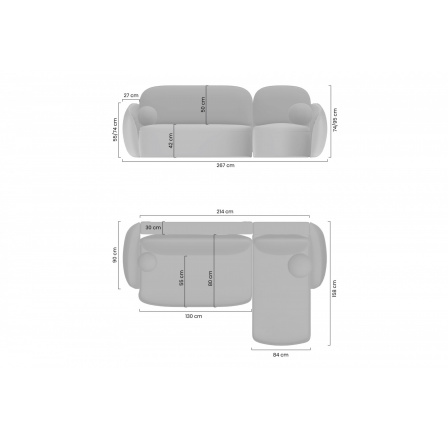 Rohová sedačka Latina Mini s funkcí spaní / Freya 210.02