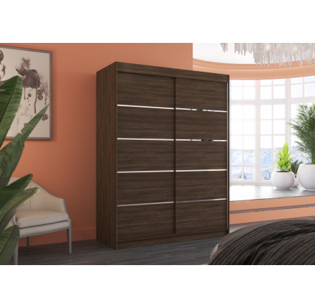 Šatní skříň s posuvnými dveřmi LUFT 150 Choco+Choco