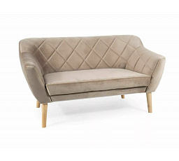 Pohovka KARO 2 VELVET, Béžový Bluvel 40/Buk