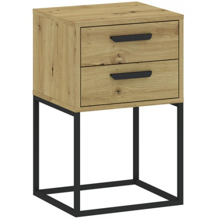 Noční stolek CADRO 2S 40 NR9, Dub Artisan/Černá