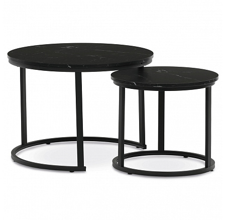 Konferenční stolek 70x70x51cm, mdf, mramor, CT-X7122 BK