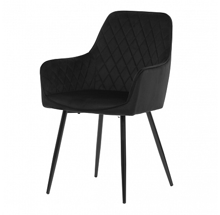 Jídelní židle, černá, sametová látka, DCH-215 BK4