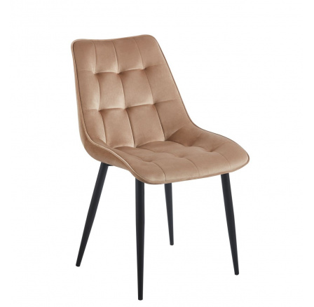 Židle velvet cappuccino / černé nohy J262-1