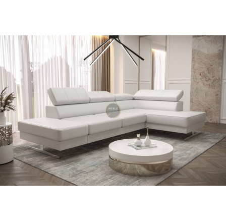 Rohová sedací souprava EMPORIO MINI 300x180 - pravá, Eko kůže bílá