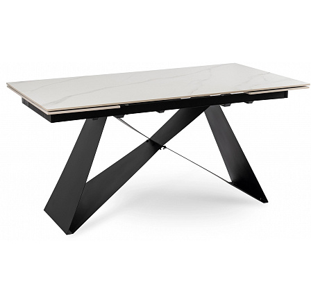 Stůl VICTOR Keramický Rozkládací 160-240 cm Bílý Mramor/Černý
