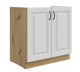 Dolní skřínka STELLO - 80 ZL 2F BB, Dub Artisan/Bílý mat