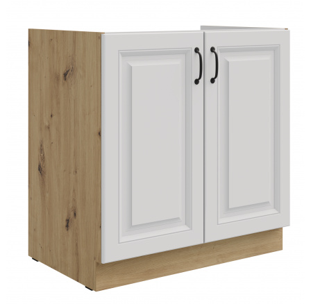 Dolní skřínka STELLO - 80 ZL 2F BB, Dub Artisan/Bílý mat