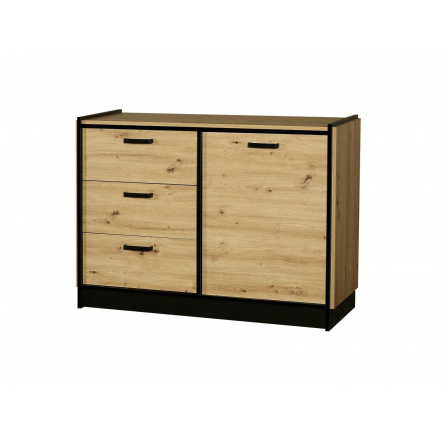 Komoda Karima 1D3S, dub artisan/černá