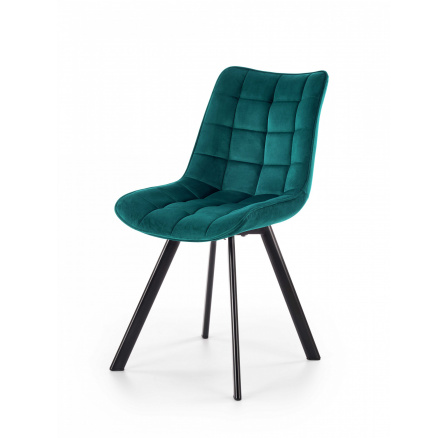 Jídelní židle K332 VELVET, Tyrkysový Bluvel 85/Černá
