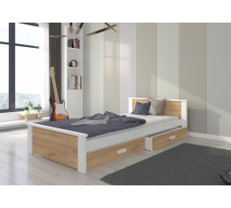 Postel ALDEX 200x90 Bílá+Dub Zlatý