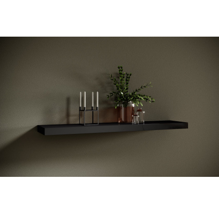 Závěsná police ANDREA 120x26 Black Shine