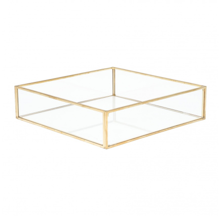 GRAZIA Dekorativní talíř zlatý 18x18x4 cm