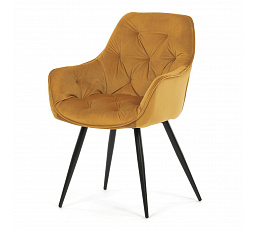 Jídelní židle, žlutá, sametová látka, DCH-421 YEL4
