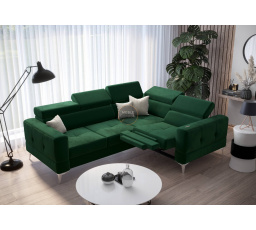 Rohová sedací souprava TOSCANIA , relax s funkcí spaní 185x250 - zelená , pravá