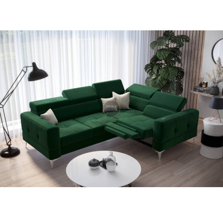 Rohová sedací souprava TOSCANIA , relax s funkcí spaní 185x250 - zelená , pravá Rohová sedací souprava TOSCANIA , relax s funkcí spaní 185x250 - zelená , pravá