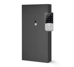 Kancelářská kovová skříň na dokumenty DANIEL, 900 x 1850 x 400 mm, antracitová