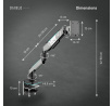 Držák na monitor 49 palců, šedo-černý LED RGB X-ARM