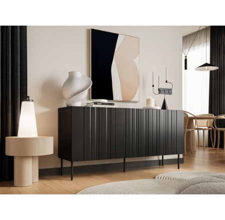 ISLA komoda 150 černý mat (1 ks)=2 str. ) ISLA komoda 150 černý mat (1 ks)=2 str. )