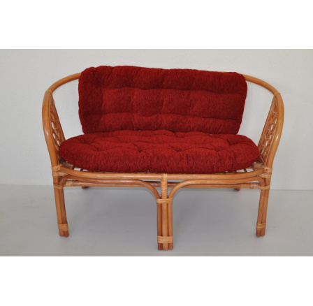 Ratanová lavice Bahama koňak polstr Matylda vínový