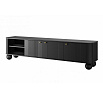 Tv komoda VESPER 3D, Černá/Zlaté úchyty