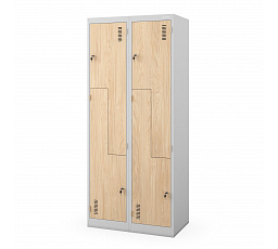 JULIAN skříň ECO: BÍLÁ RAL9003 + DŘEVĚNÝ DEKOR H1850*Š800*H450