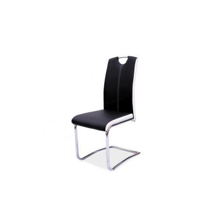 Jídelní židle H-341 černá/bílá, chrom