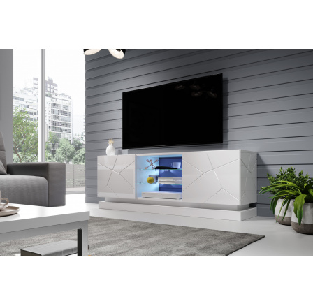 Tv komoda QIU 160, Bílá lesklá