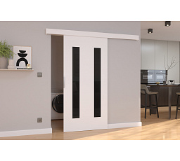 Posuvné dveře na stěnu HERS 96 White+Black Lacobel