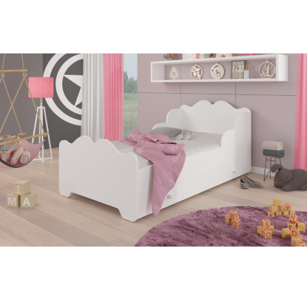 Postel s matrací a šuplíkem XIMENA WHITE 140x70 Bílá