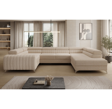 Rohová sedací souprava ve tvaru U LOUIS, Jarell 18  Pravá