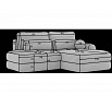 Ripeli Corner Sofa Bed with Storage, Grey Velvet, Right-Hand Facing Modullo 04 180x128 Right 1
