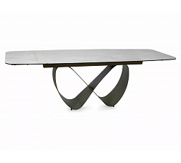 Jídelní rozkládací stůl INFINITY Ceramic, 160(240)x95 cm, Béžový Taj Mahal / Měděná