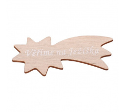 Cedulka "Věříme na Ježíška" - dřevo, přírodní, v sáčku 12 ks, cena za 1 ks