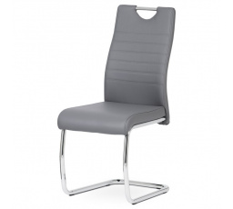 Jídelní židle, šedá, ekokůže, DCL-418 GREY
