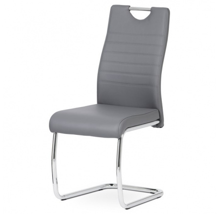 Jídelní židle, šedá, ekokůže, DCL-418 GREY