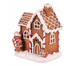 Domeček perníkový - zdobený, polyresin, LED osvětlení