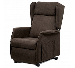 Polohovací křeslo, elektrické kabelové ovládání, hnědá, látka, TV-1190 BR2