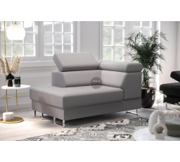 Křeslo lenoška GALAXY přírodní kůže - Levá strana, Šedá kůže