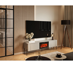 TV komoda VERA 190 EF s malým krbem, kašmír
