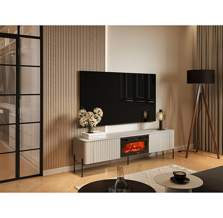 TV komoda VERA 190 EF s malým krbem, kašmír TV komoda VERA 190 EF s malým krbem, kašmír