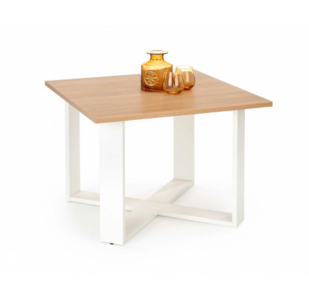 Konferenční stůl CROSS, zlatý dub/bílá